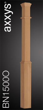 Oak Boxed Newel With Base - Plain Face