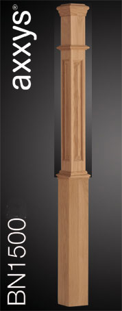 Oak Boxed Newel With Base - Rebated Face