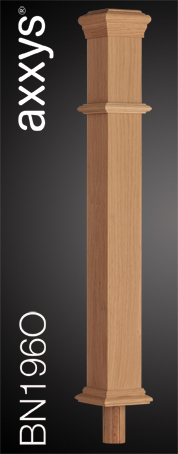 Oak Boxed Newel With Spigot - Plain Face