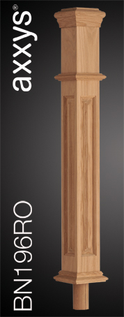 Oak Boxed Newel With Spigot - Rebated Face