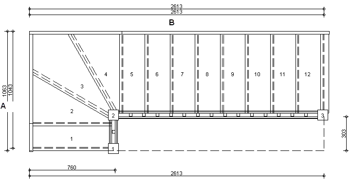 Trade Range S1W38N Winder Staircase 760 R/H With Handrails