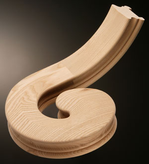 Ash VL-RH Right Hand Volute Handrail Fitting