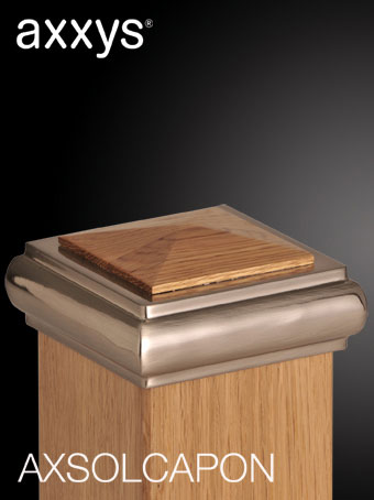 Axxys Solo Oak + Nickel Newel Cap