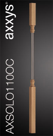 Axxys Solo Oak + Chrome 1100mm Stair Spindle