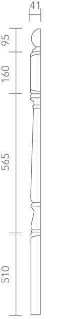 Pine Assembled Half Newel Turning 82mm
