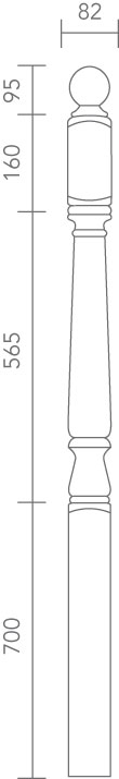 Pine Assembled Newel Turning 82mm