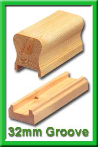 Pine HDR Handrail 32mm Groove
