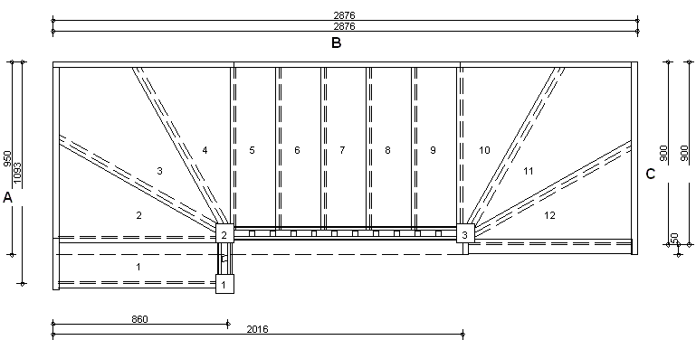 Trade Range S1W35W3N Winder Staircase R/H With Handrails