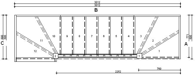 Trade Range SW36W3N 760 Winder Staircase L/H With Handrails
