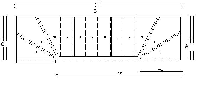 Trade Range SW36W3N 760 Winder Staircase L/H No Handrails