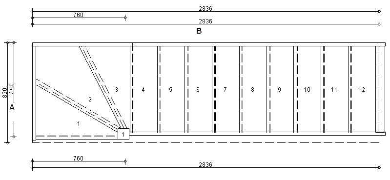 Trade Range SW39N Winder Staircase R/H No Handrails 760mm OAS