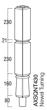 AXXYS SQUARED OAK SQ PROFILED DOUBLE STOCK NEWEL POST UN