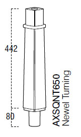 AXXYS SQUARED OAK SQ PROFILED INT NEWEL POST UN