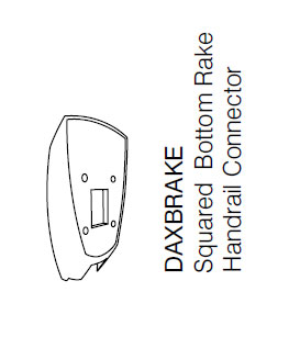 AXXYS SQUARED CHROME BOTTOM RAKE HANDRAIL CONNECTOR