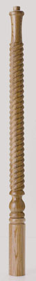 Oak Barley Twist Volute Newel Turning 