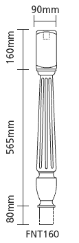 Oak Fluted FNT160 Newel Turning