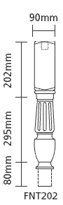 Oak Fluted FNT202 Newel Turning