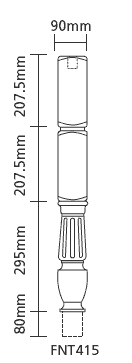 Oak Fluted FNT415 Newel Turning