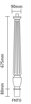 Oak Fluted FNTO Newel Turning