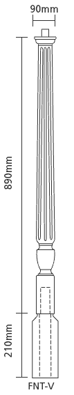 Oak FNT-V Fluted Volute Newel Turning