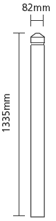 Pine Complete Square Newel 82mm 1335mm