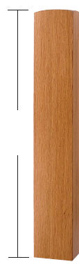Oak Half Newel Base 515mm (DU)