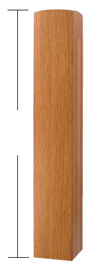 Oak 90mm Newel Base 515mm (DU)