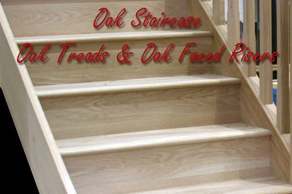 Craftsmans Oak 12 Riser Straight Staircase with Handrail L/H