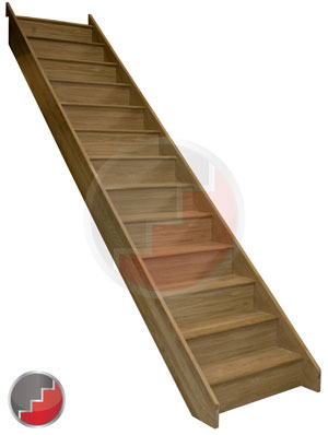 Trade Line 12 Riser Oak Straight Staircase