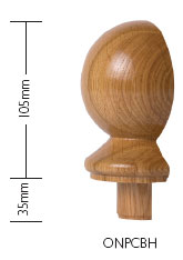 Oak Half Ball Newel Cap (DU)
