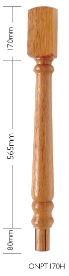 Oak 90mm Half Newel Turning 170 (DU)