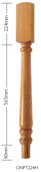 Oak 90mm Half Newel Turning 224 (DU)