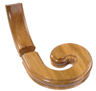 Oak Right Hand Volute Handrail Fitting (DU)