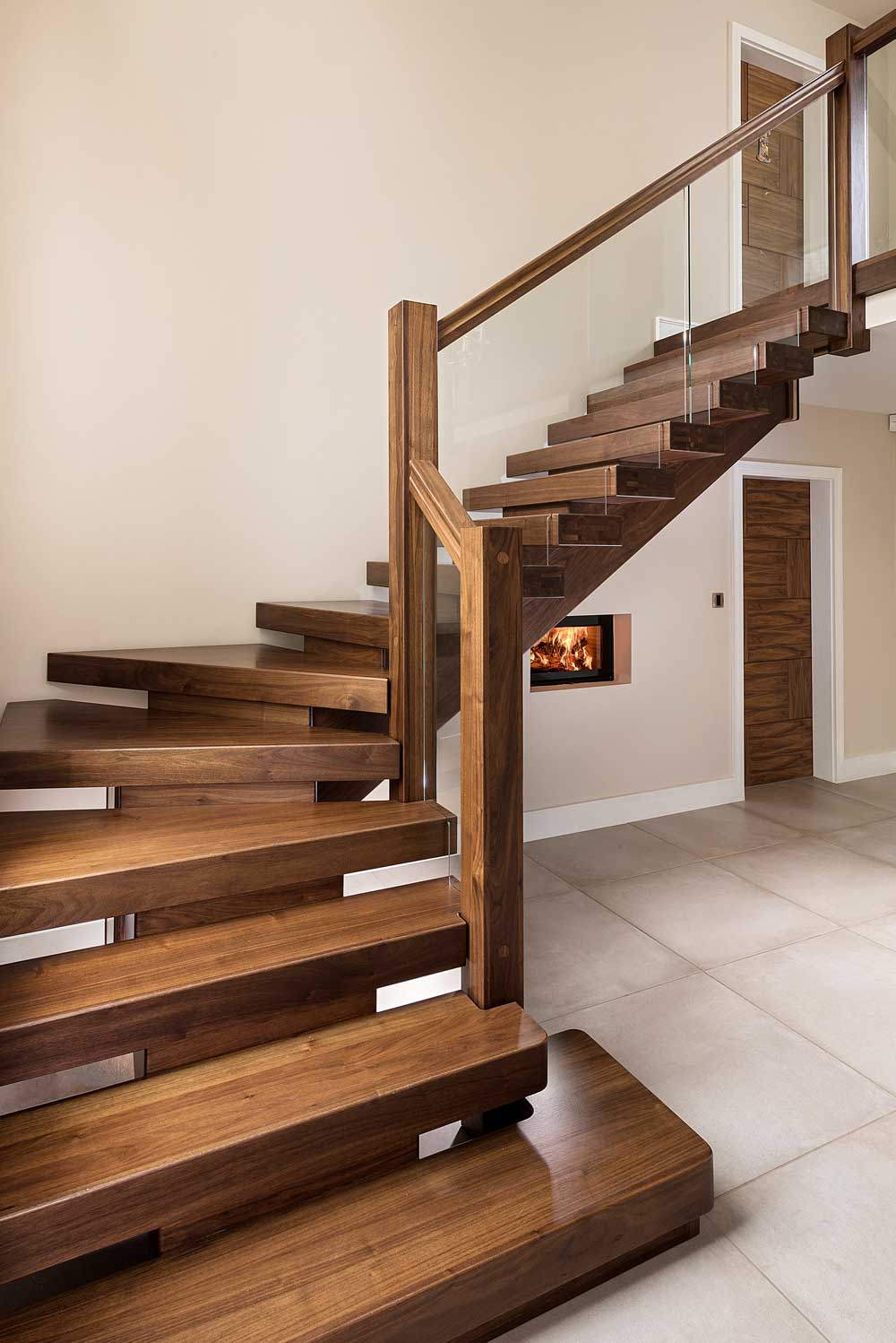 High Quality Staircases in American Black Walnut