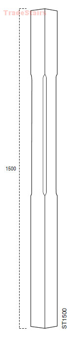 Oak 1500mm 90mm Stop Chamfered Newel Post