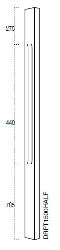 Oak 1500mm Double Reed Half Newel Post