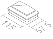 White Primed Half Pyramid Newel Cap 90mm