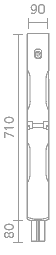 White Oak 415 intermediate Stop Chamfered Newel Post